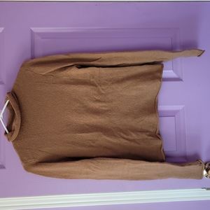 Brown mockneck sweater